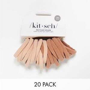 🆕 Kitsch Blush Recycled Nylon Hair Ties 20 Pieces